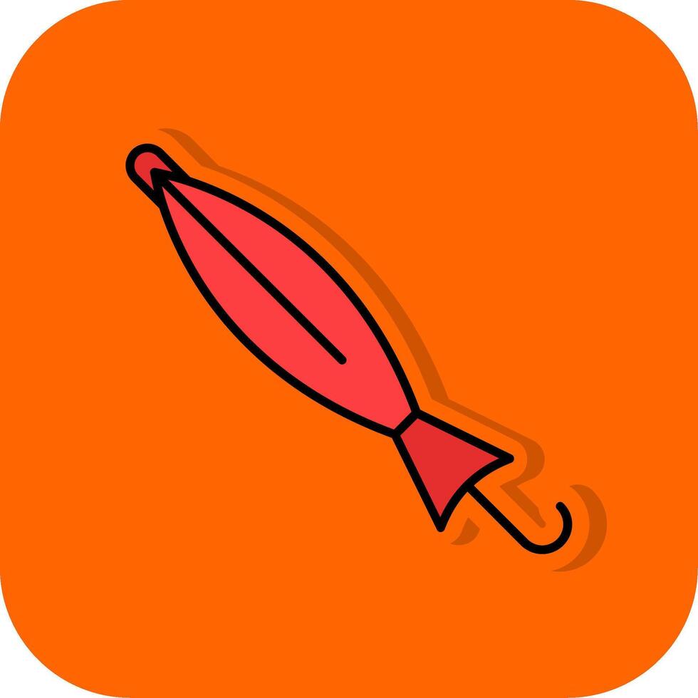 Closed Umbrella Filled Orange background Icon vector