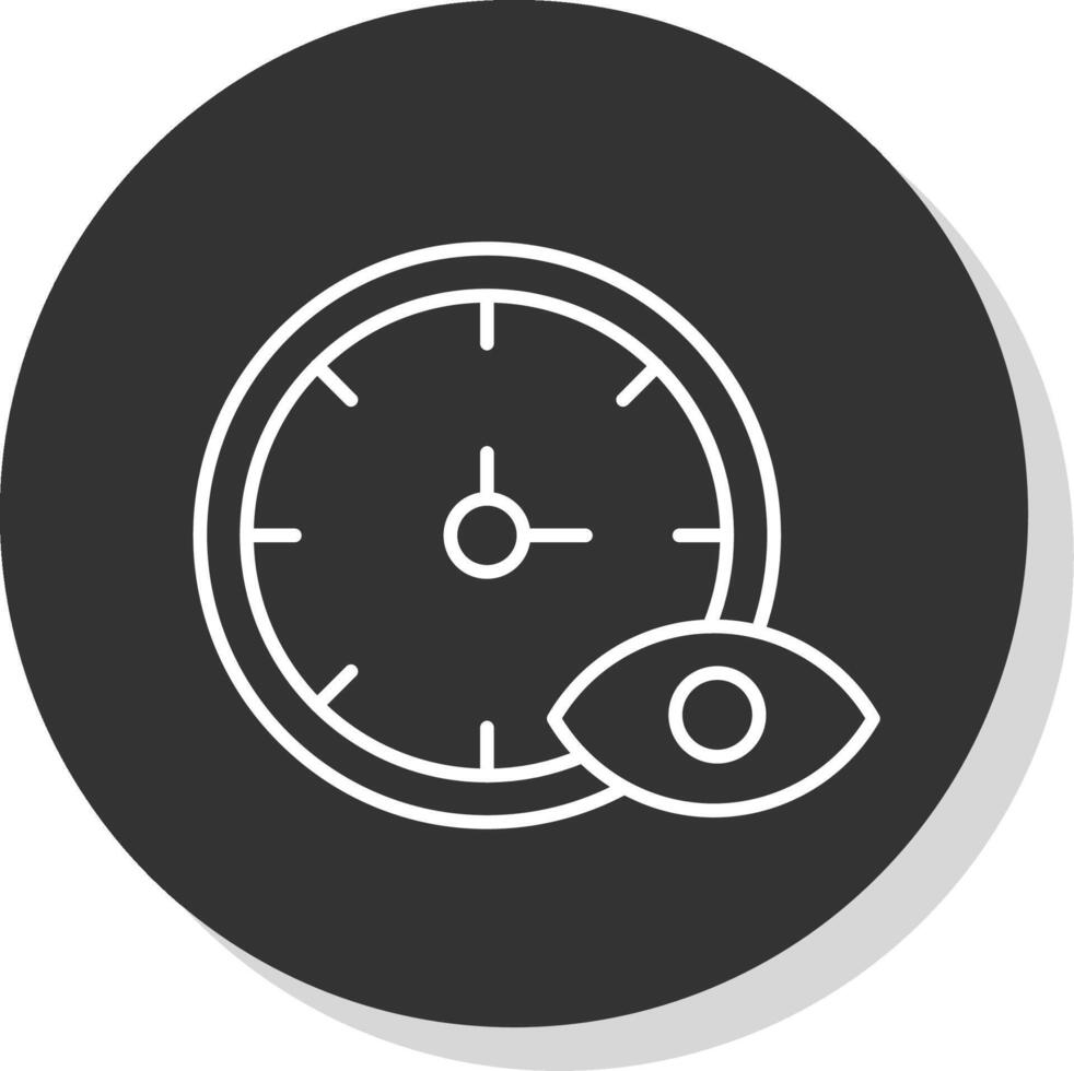 hora rastreo línea gris circulo icono vector