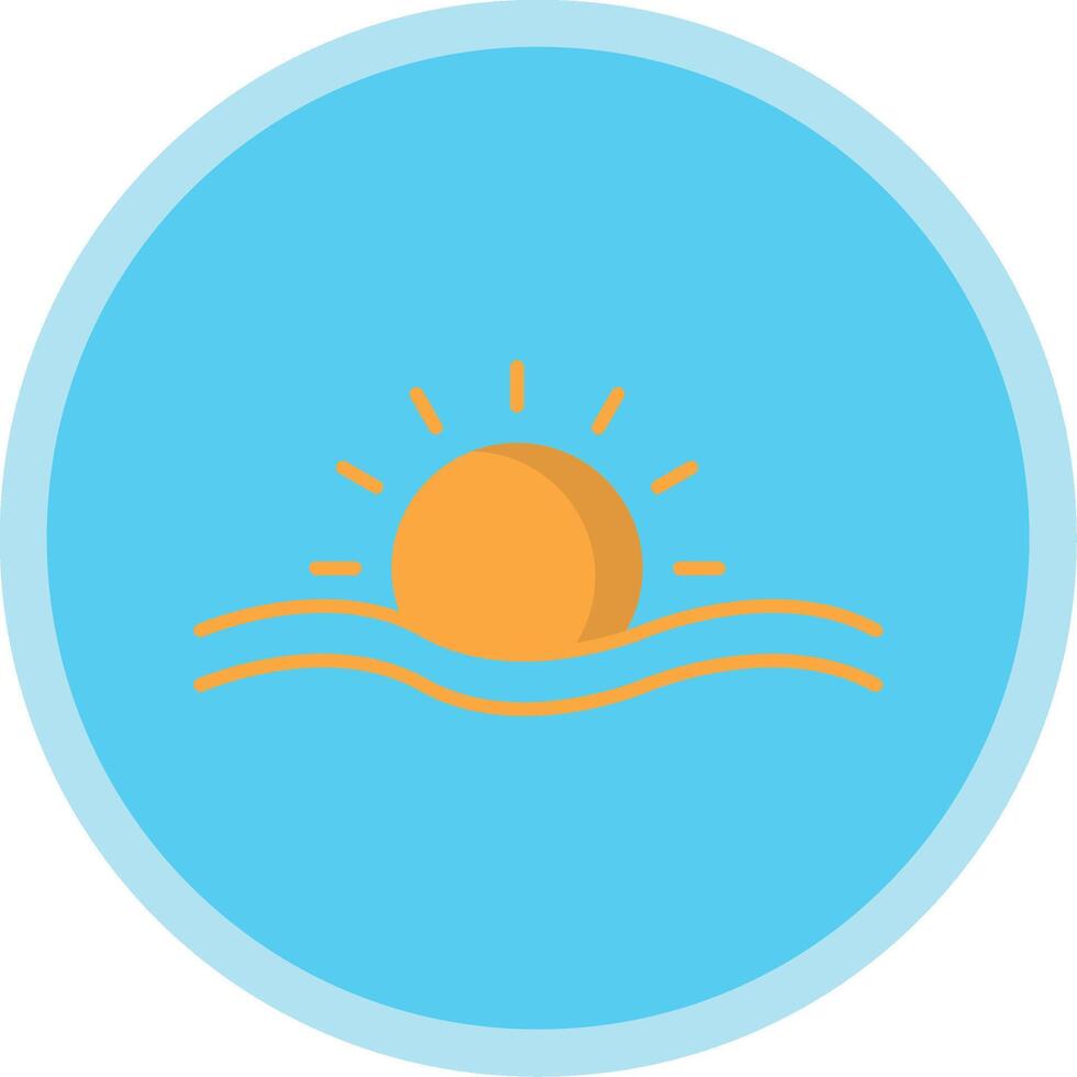 Sun Flat Multi Circle Icon vector