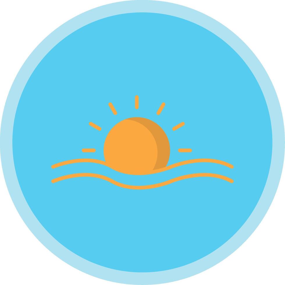 Sun Flat Multi Circle Icon vector