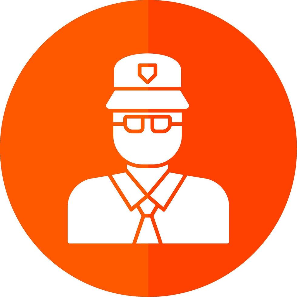 Police Glyph Red Circle Icon vector