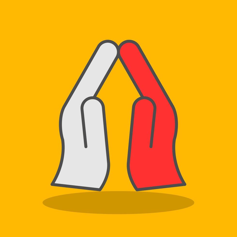 Pray Filled Shadow Icon vector