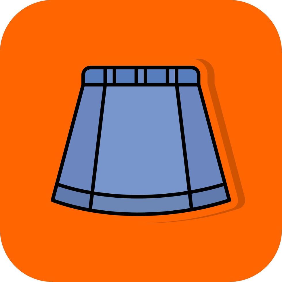 Skirt Filled Orange background Icon vector