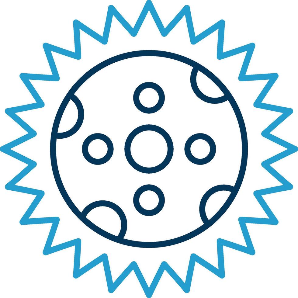 Eclipse Line Blue Two Color Icon vector