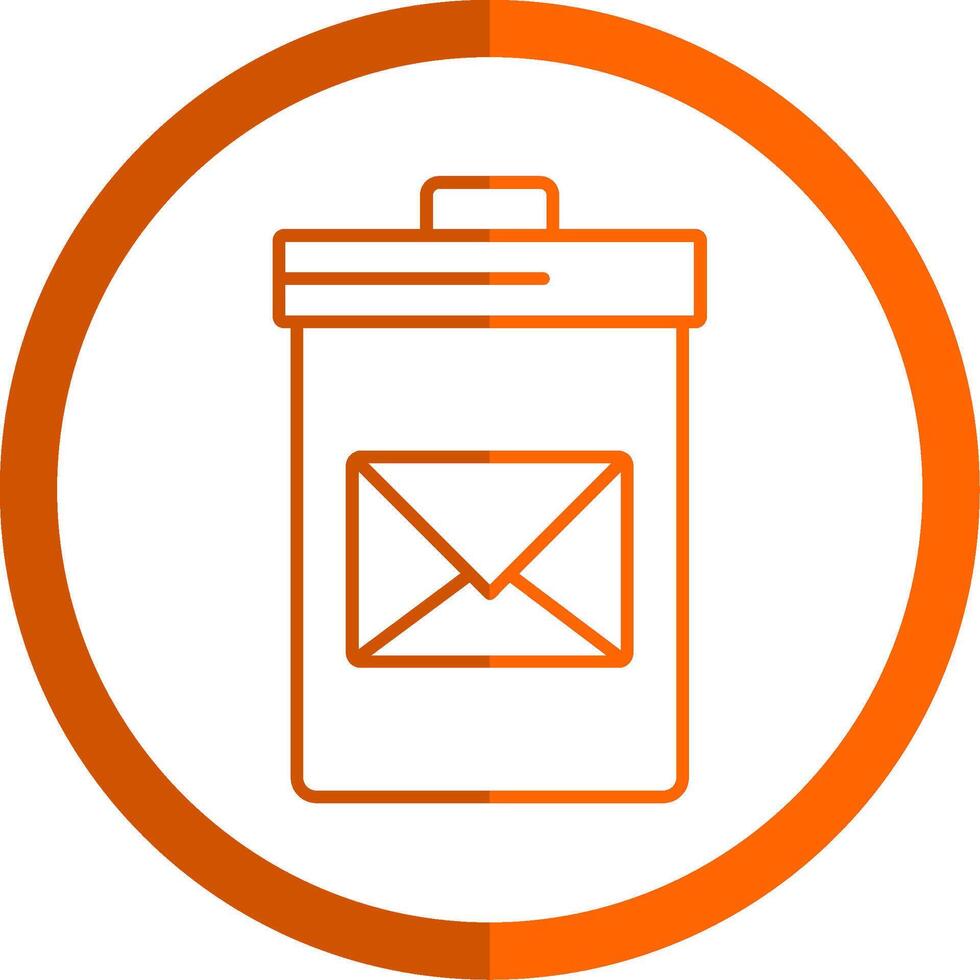 Delete Message Line Orange Circle Icon vector