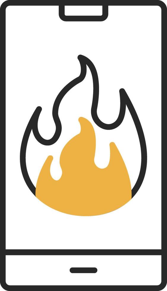 Flame Skined Filled Icon vector