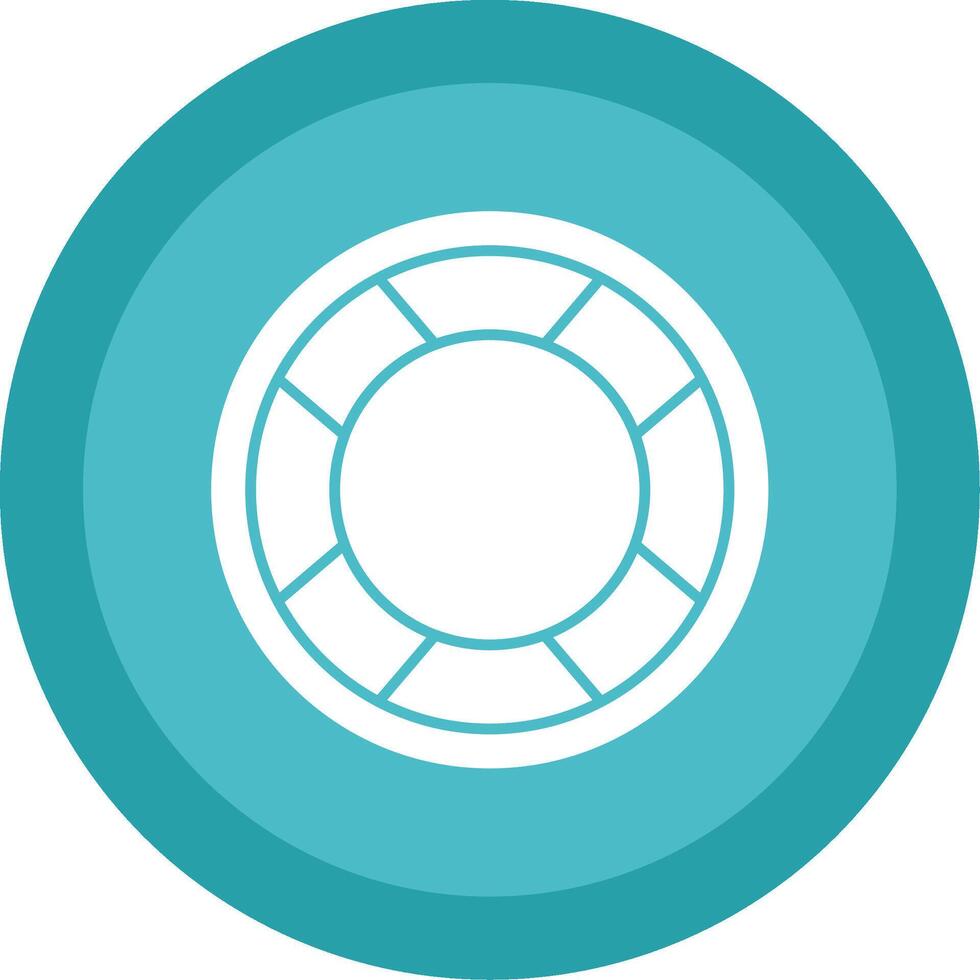 Lifebuoy Glyph Multi Circle Icon vector