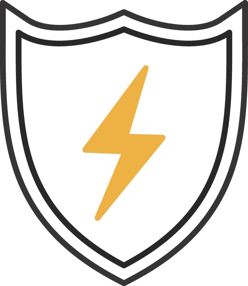 Shield Skined Filled Icon vector