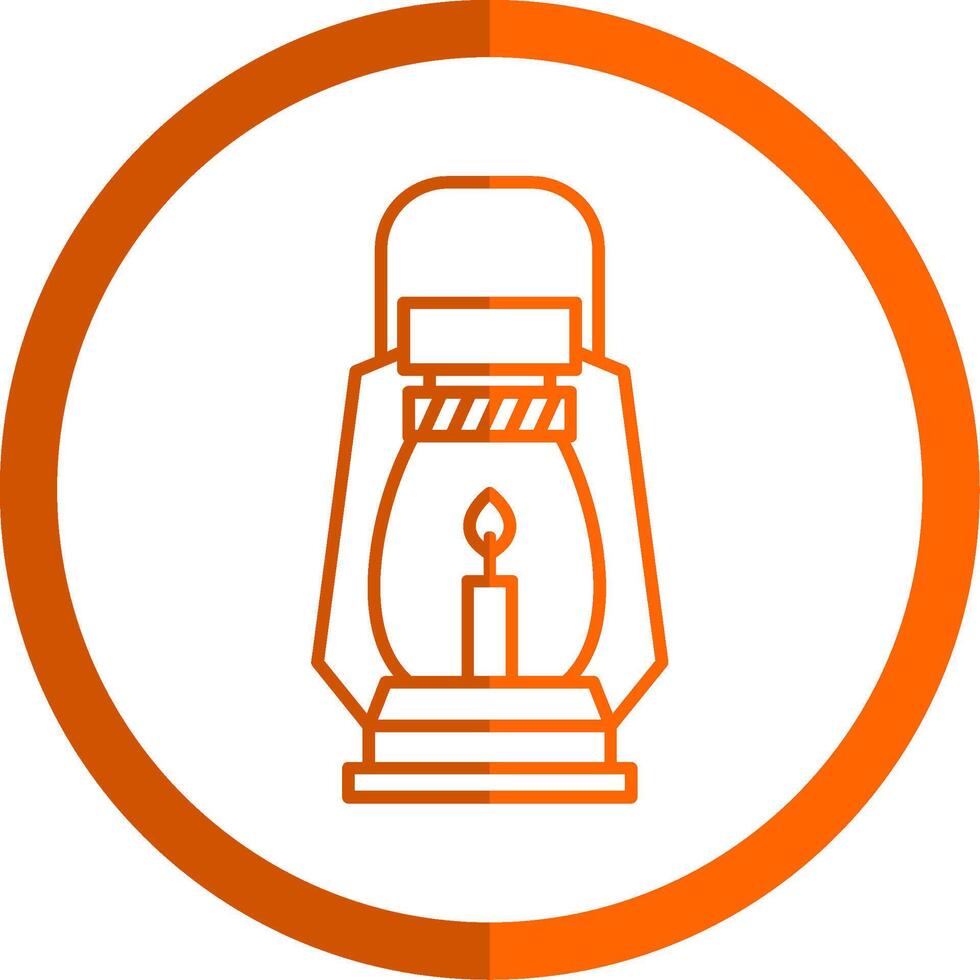 Gas Lamp Line Orange Circle Icon vector