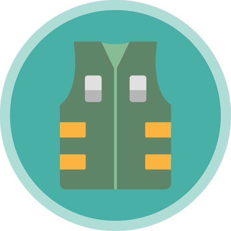 Bullet Proof Vest Flat Multi Circle Icon vector
