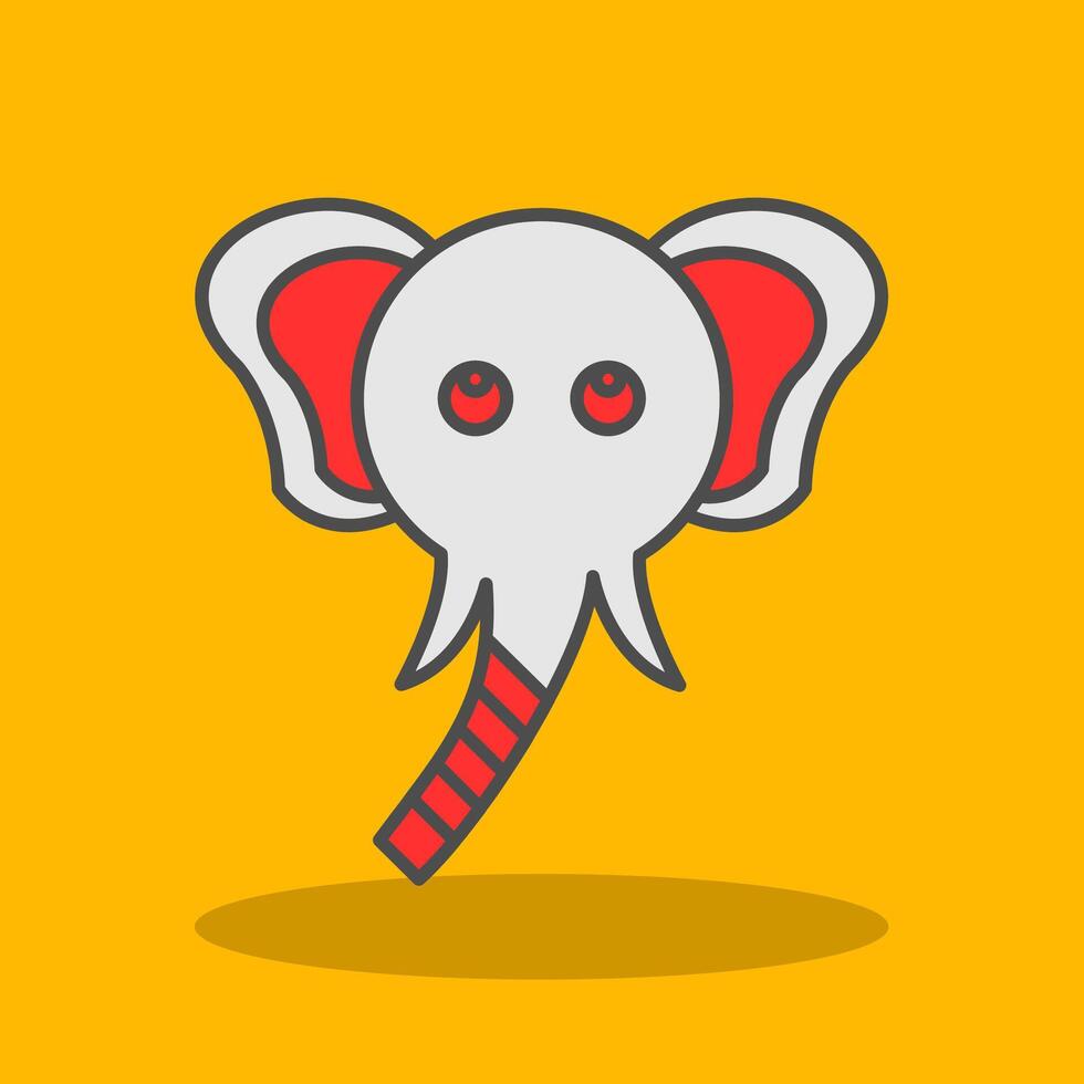 Elephant Filled Shadow Icon vector