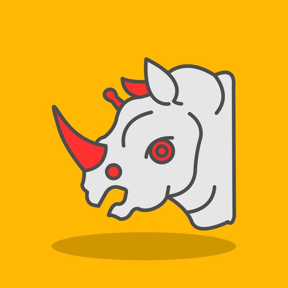 rinoceronte lleno sombra icono vector