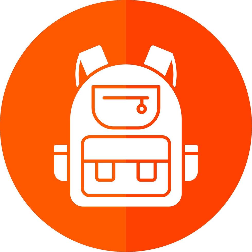 Backpack Glyph Red Circle Icon vector