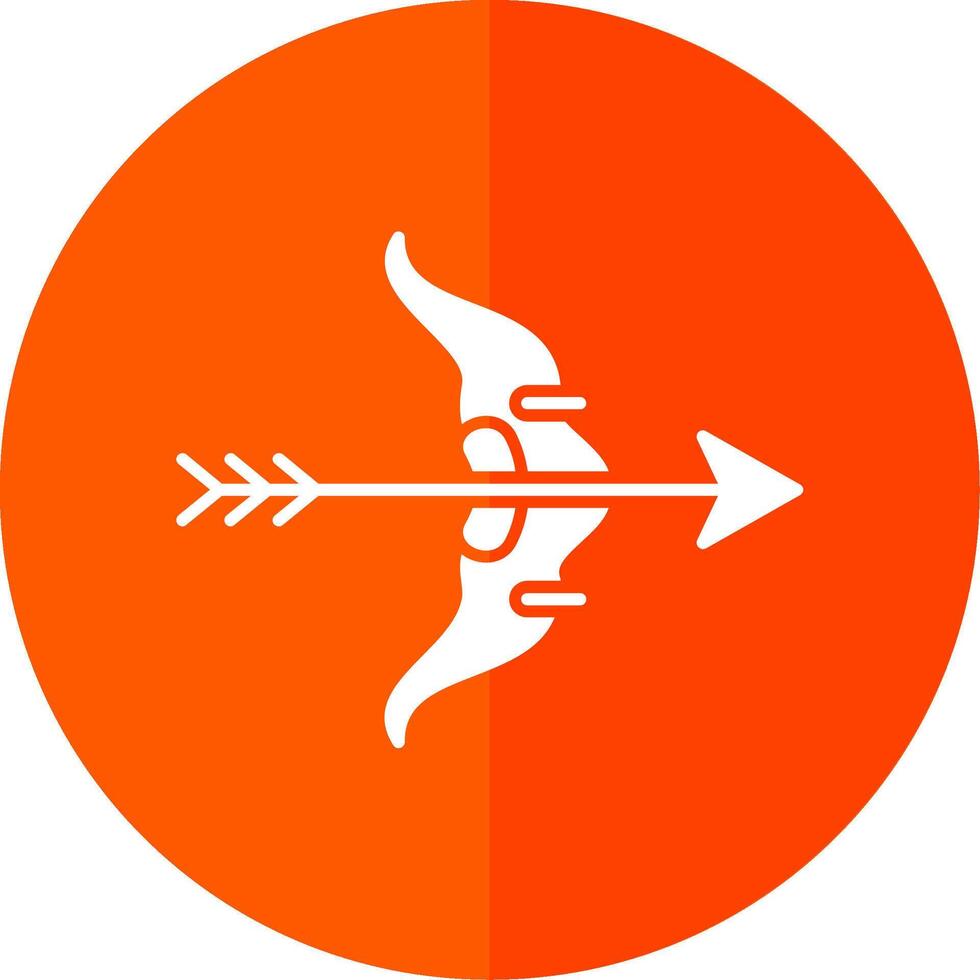 Bow And Arrow Glyph Red Circle Icon vector