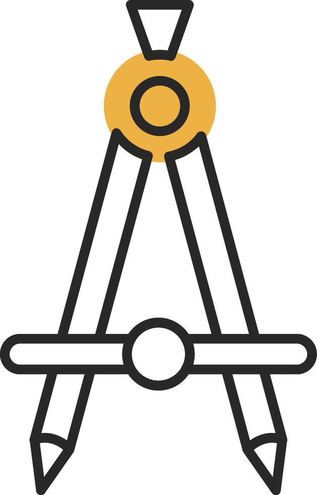 Compass Skined Filled Icon vector