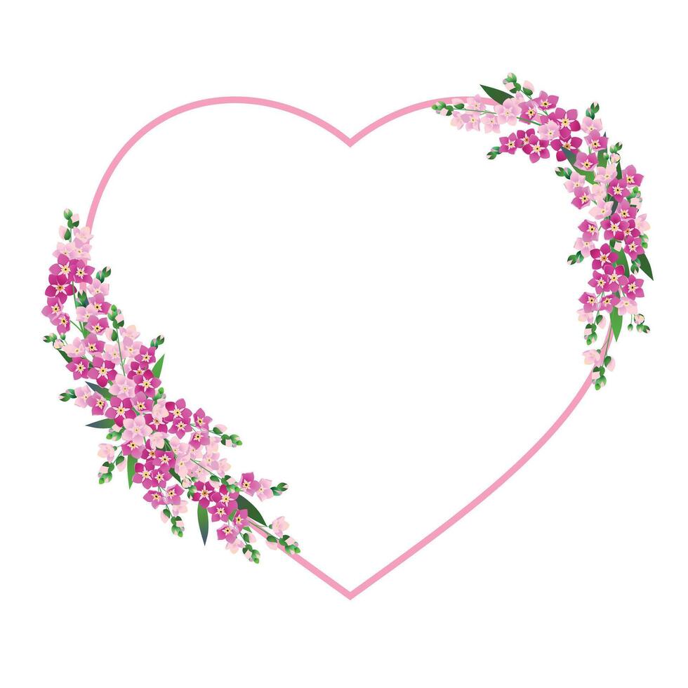pink forget-me-nots blossom heart for mother's day vector