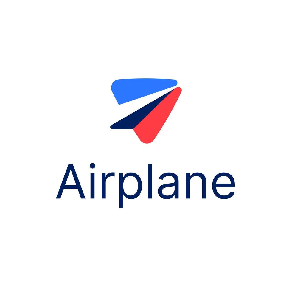 Airplane Paper Plane Travel Abstract Illustration Logo Icon Design Template Element vector
