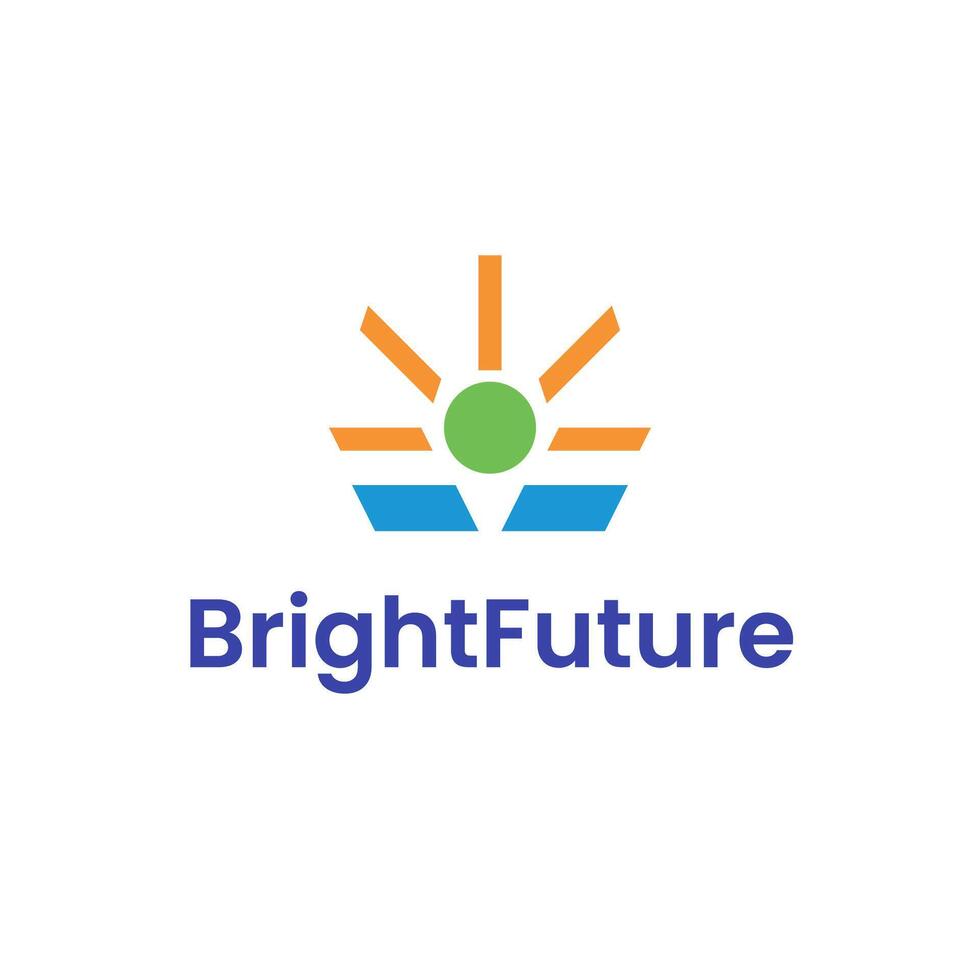 Bright Sun Happy People Future Abstract Illustration Logo Icon Design Template Element vector