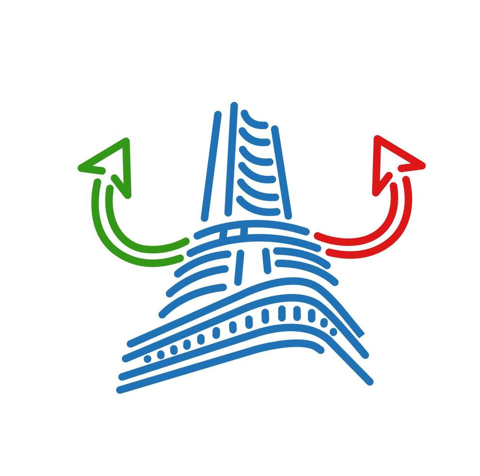Bombay Stock Exchange Mumbai illustration icon. BSE Building Icon. vector