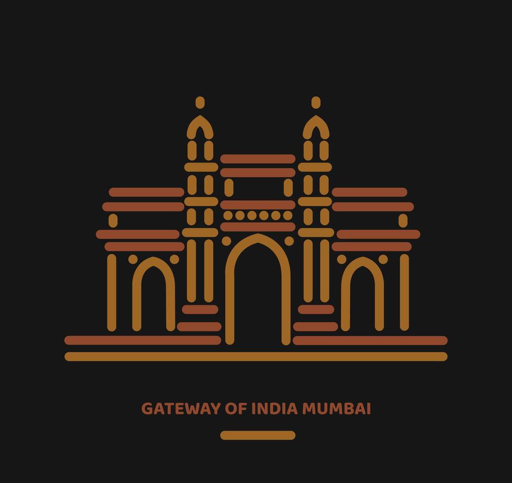 puerta de India ilustración icono vector