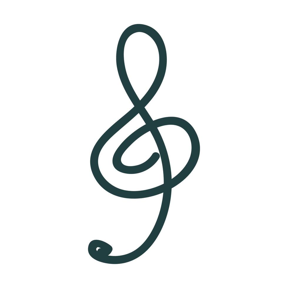 Hand drawn music symbol key or notes isolated vector
