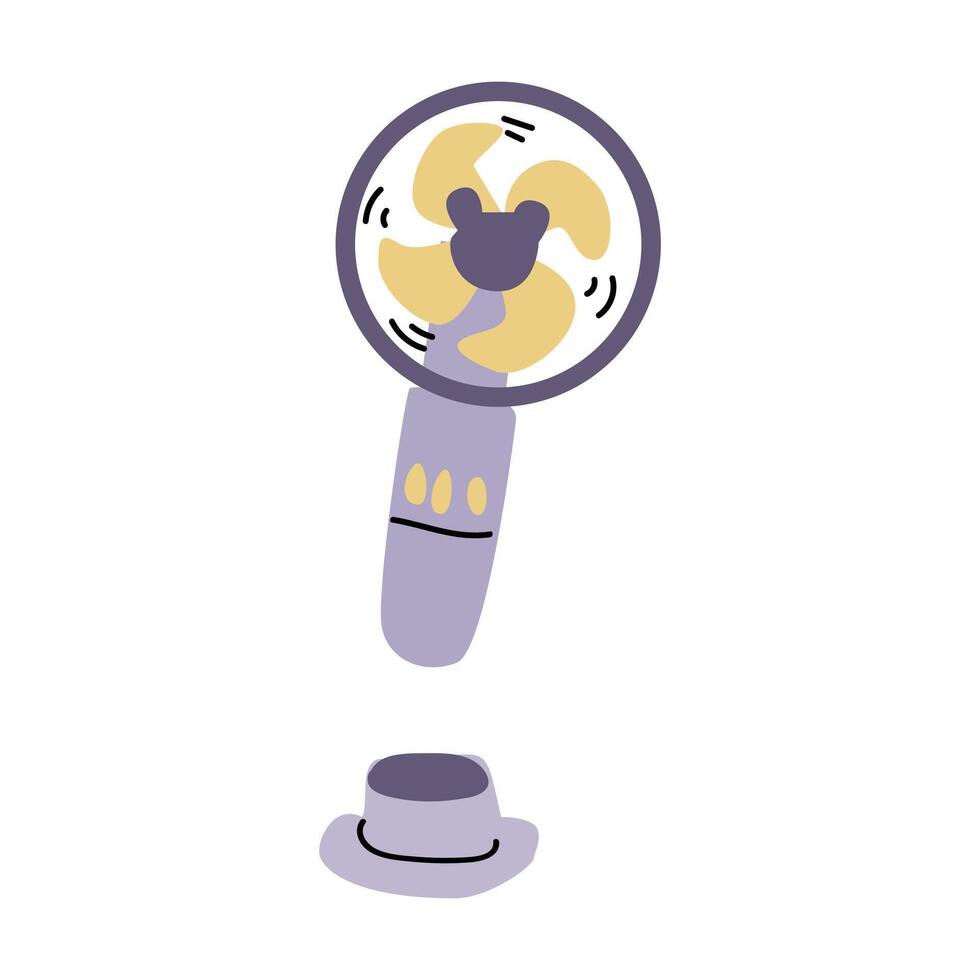 hand drawn simple portable fan - electric appliance vector