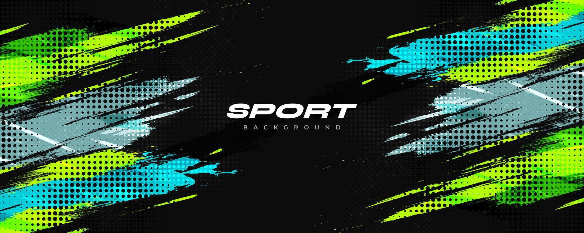 Sport Background with Grunge Brush Texture and Halftone Effect vector