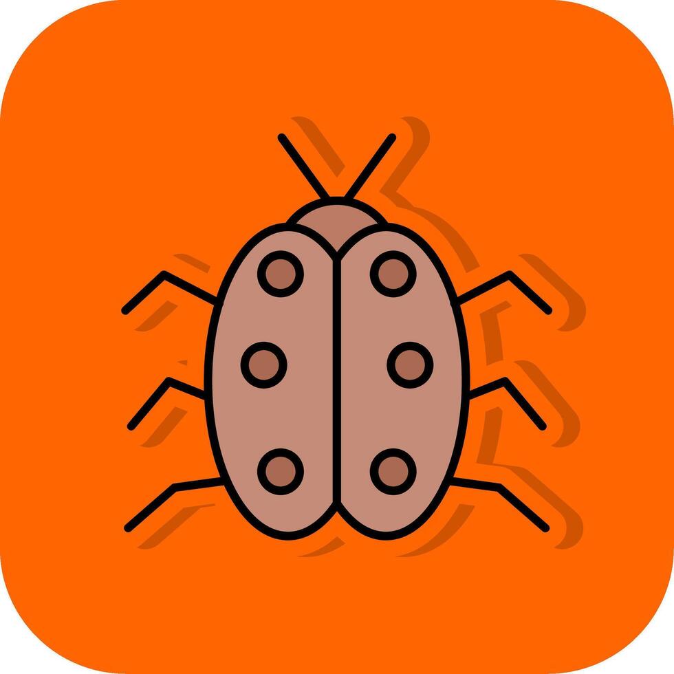 Bug Filled Orange background Icon vector