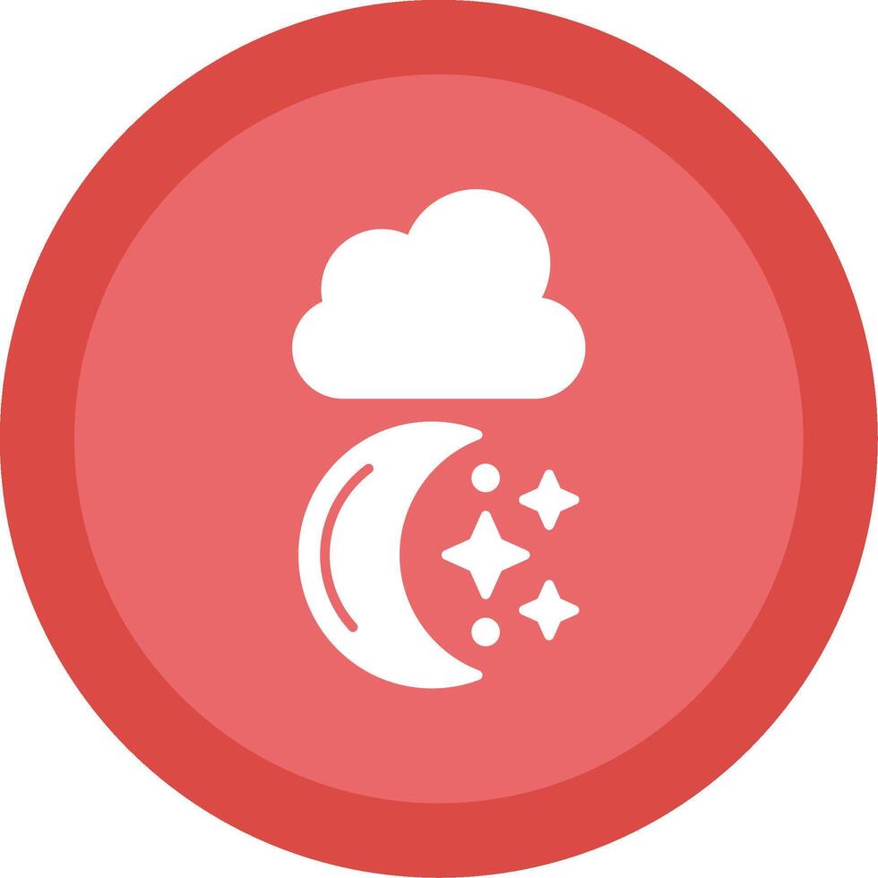 Moon Glyph Multi Circle Icon vector