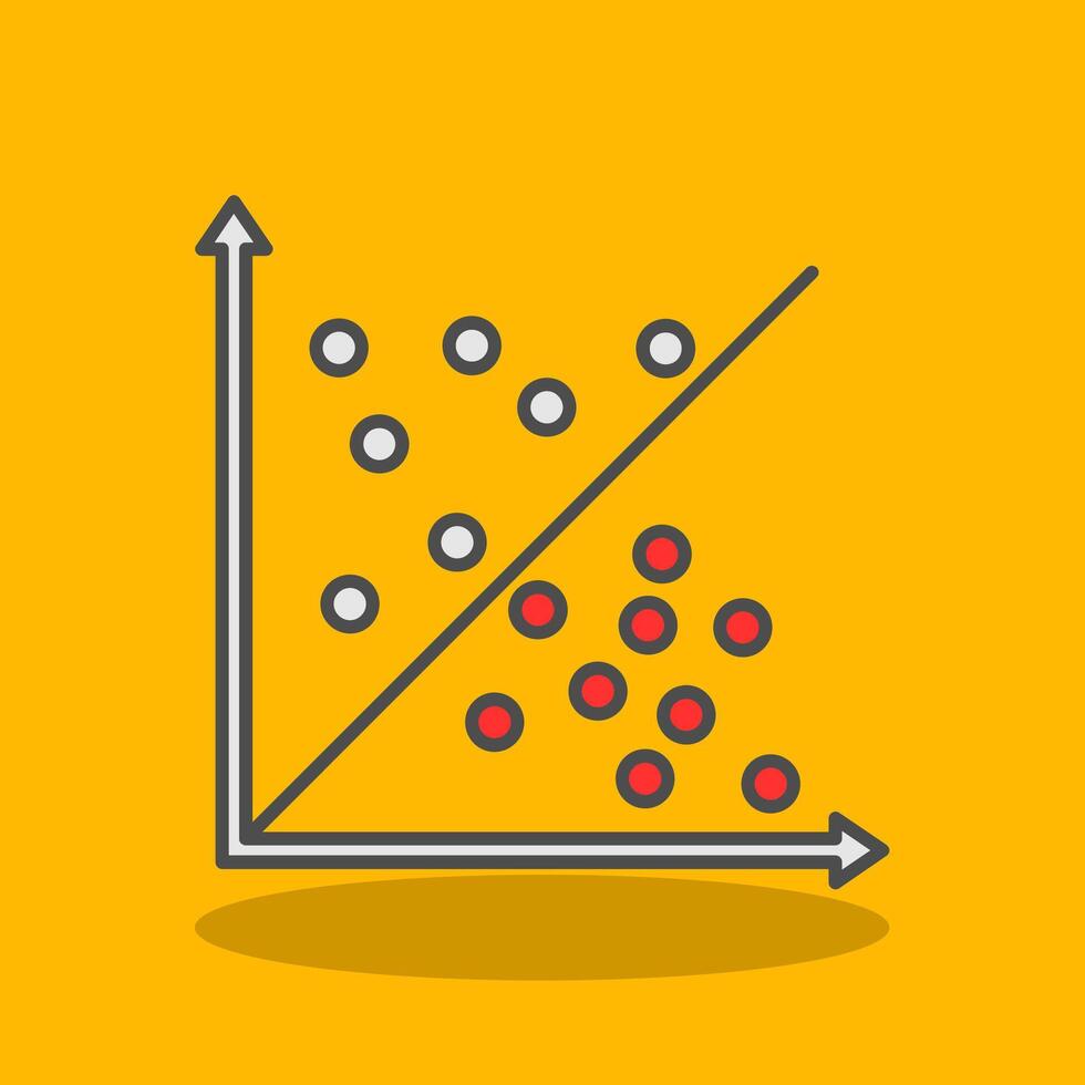 Scatter Graph Filled Shadow Icon vector
