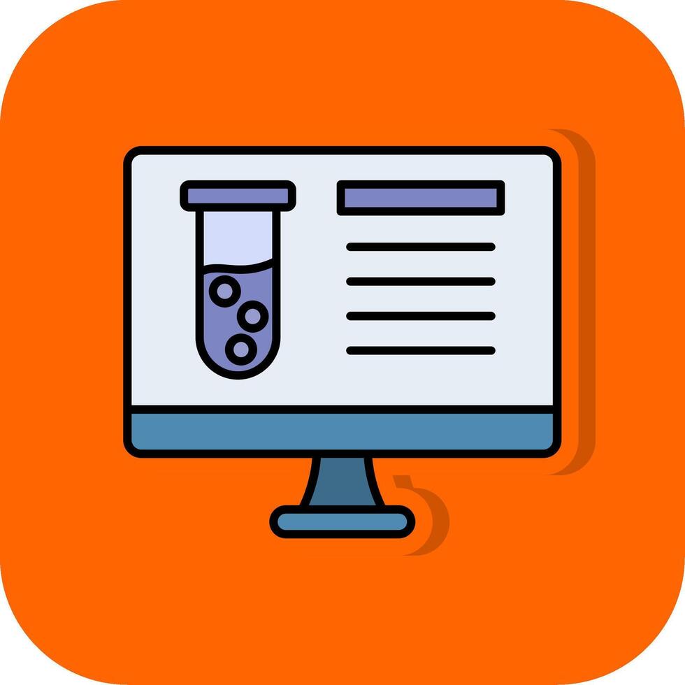 Computer Science Filled Orange background Icon vector