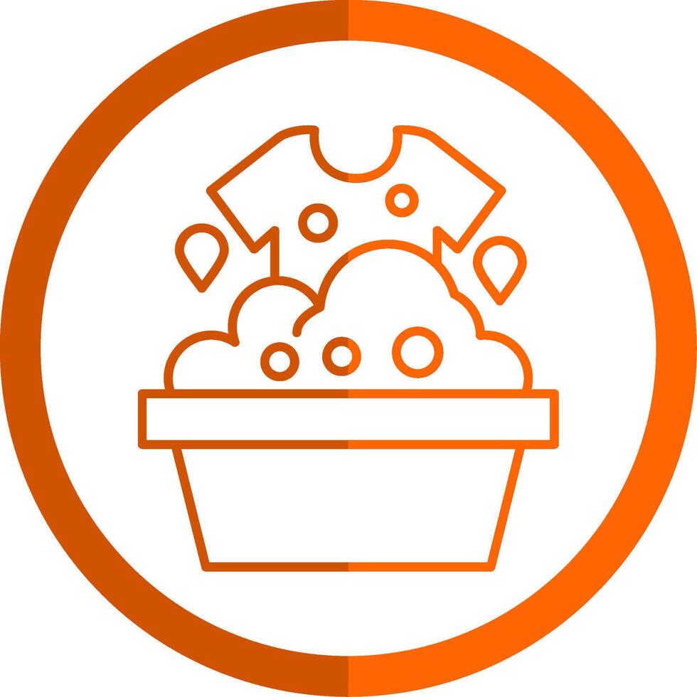 Cleaning Line Orange Circle Icon vector