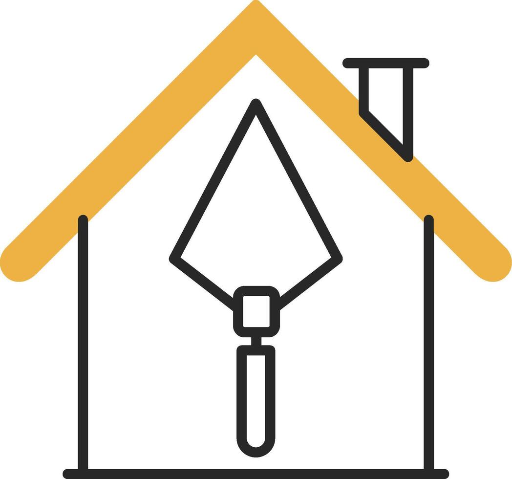 House Construction Skined Filled Icon vector