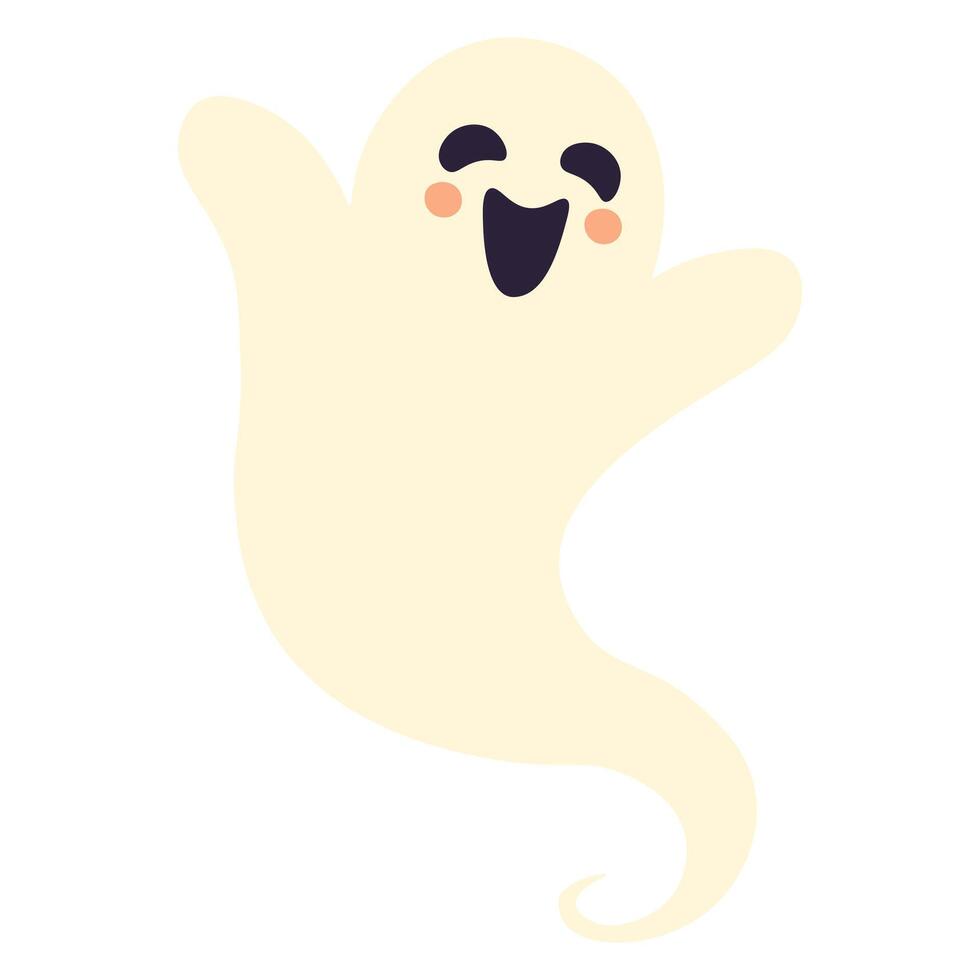Silhouette of a funny ghost. halloween illustration vector