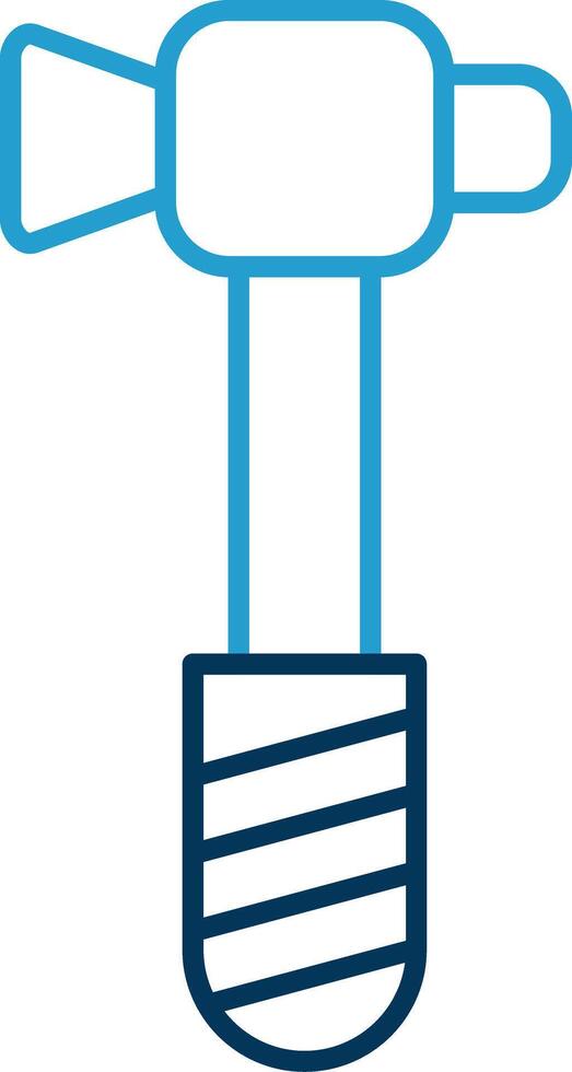 Hammer Line Blue Two Color Icon vector