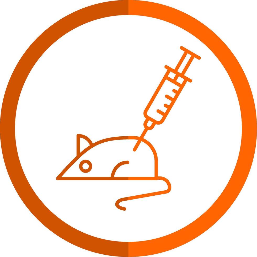 Animal Testing Line Orange Circle Icon vector