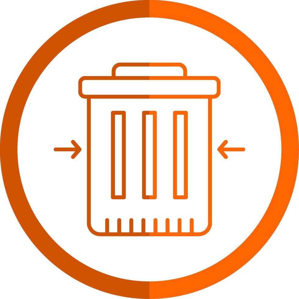 Waste Reduction Line Orange Circle Icon vector