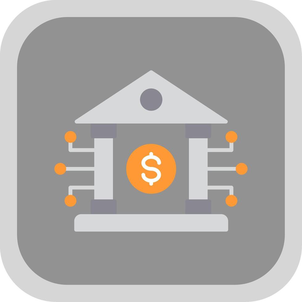 Banking System Flat Round Corner Icon vector