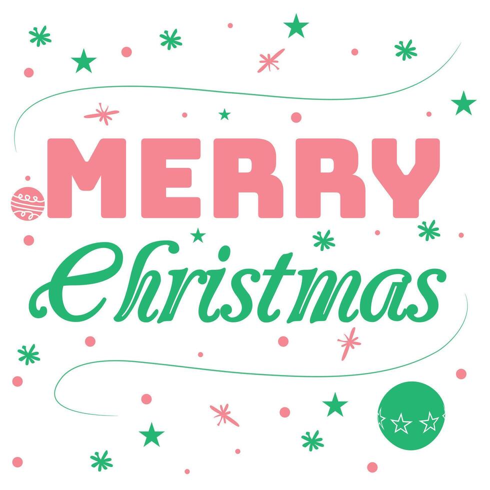 Christmas card, poster and text art with festival theme illustration on white background. vector