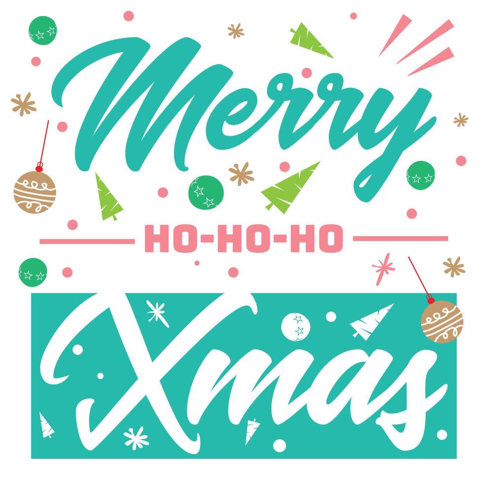 Christmas card, poster and text art with festival theme illustration on white background. vector