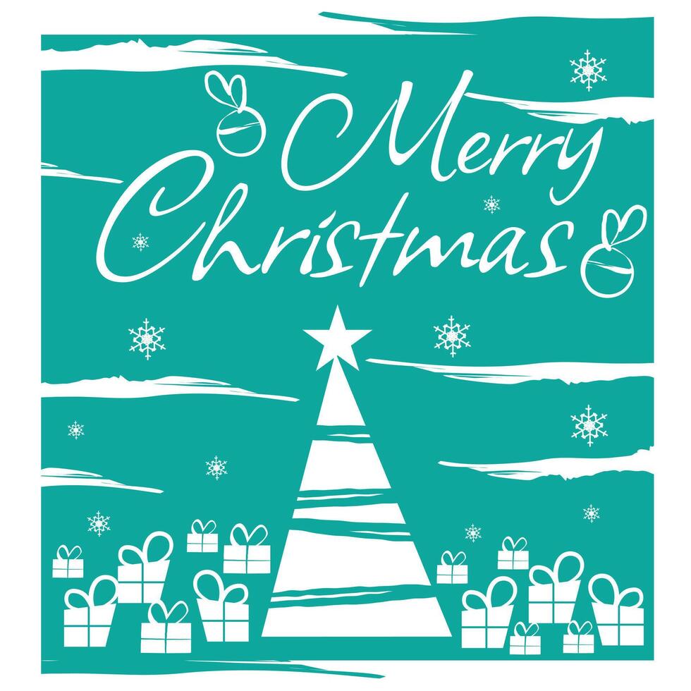 Christmas card, poster and text art with festival theme illustration on white background. vector