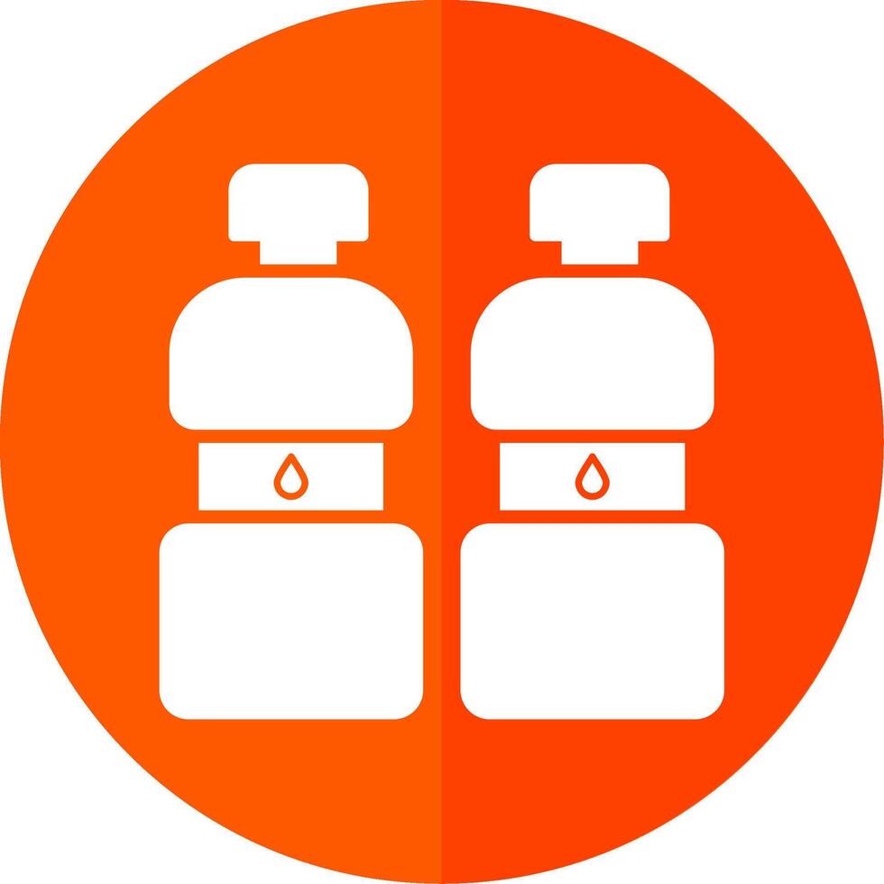 Two Bottles Glyph Red Circle Icon vector