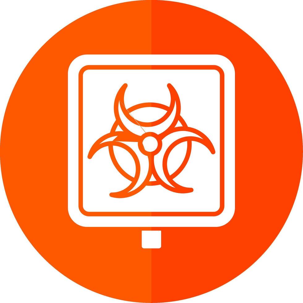 Biohazard Glyph Red Circle Icon vector