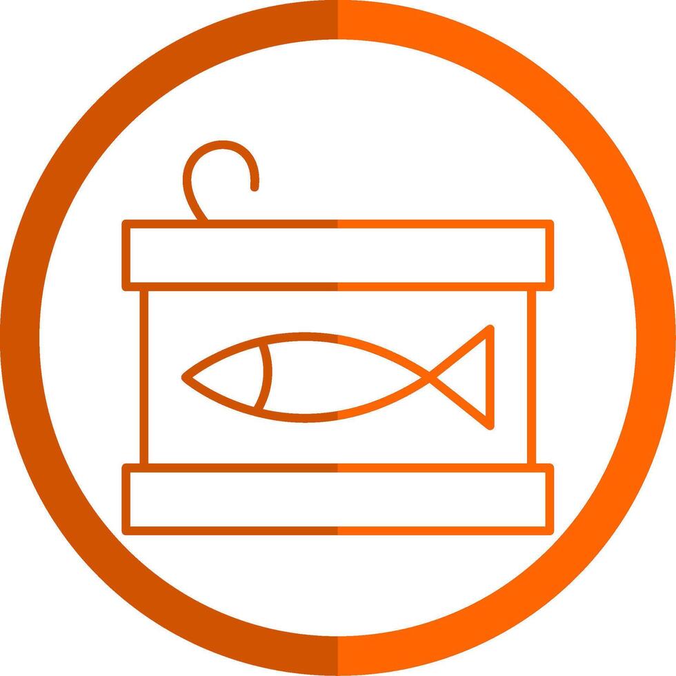 Enlatado comida línea naranja circulo icono vector