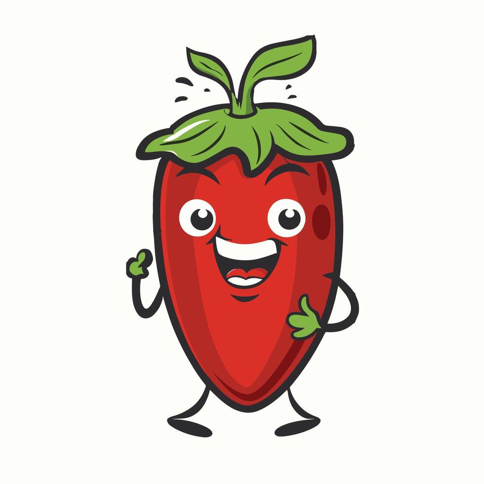 red chili cartoon vector