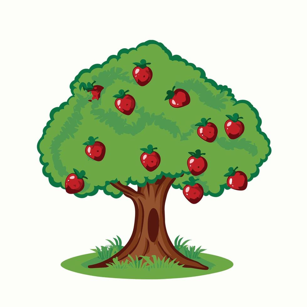 illustration of an apple tree vector