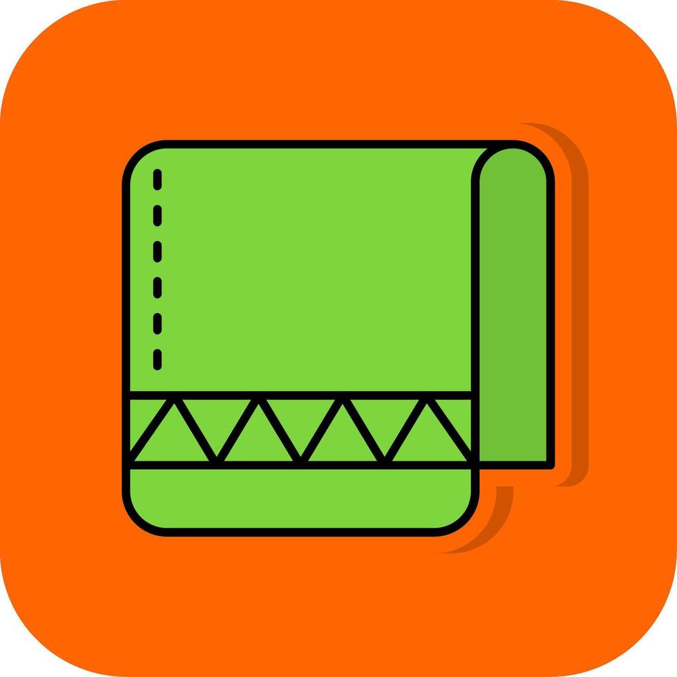 Towel Filled Orange background Icon vector