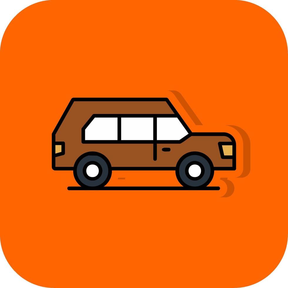 Wagon Filled Orange background Icon vector