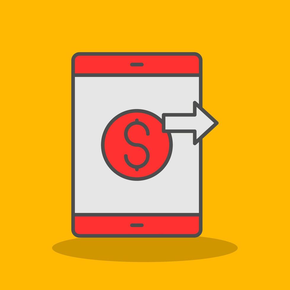 Send Money Filled Shadow Icon vector