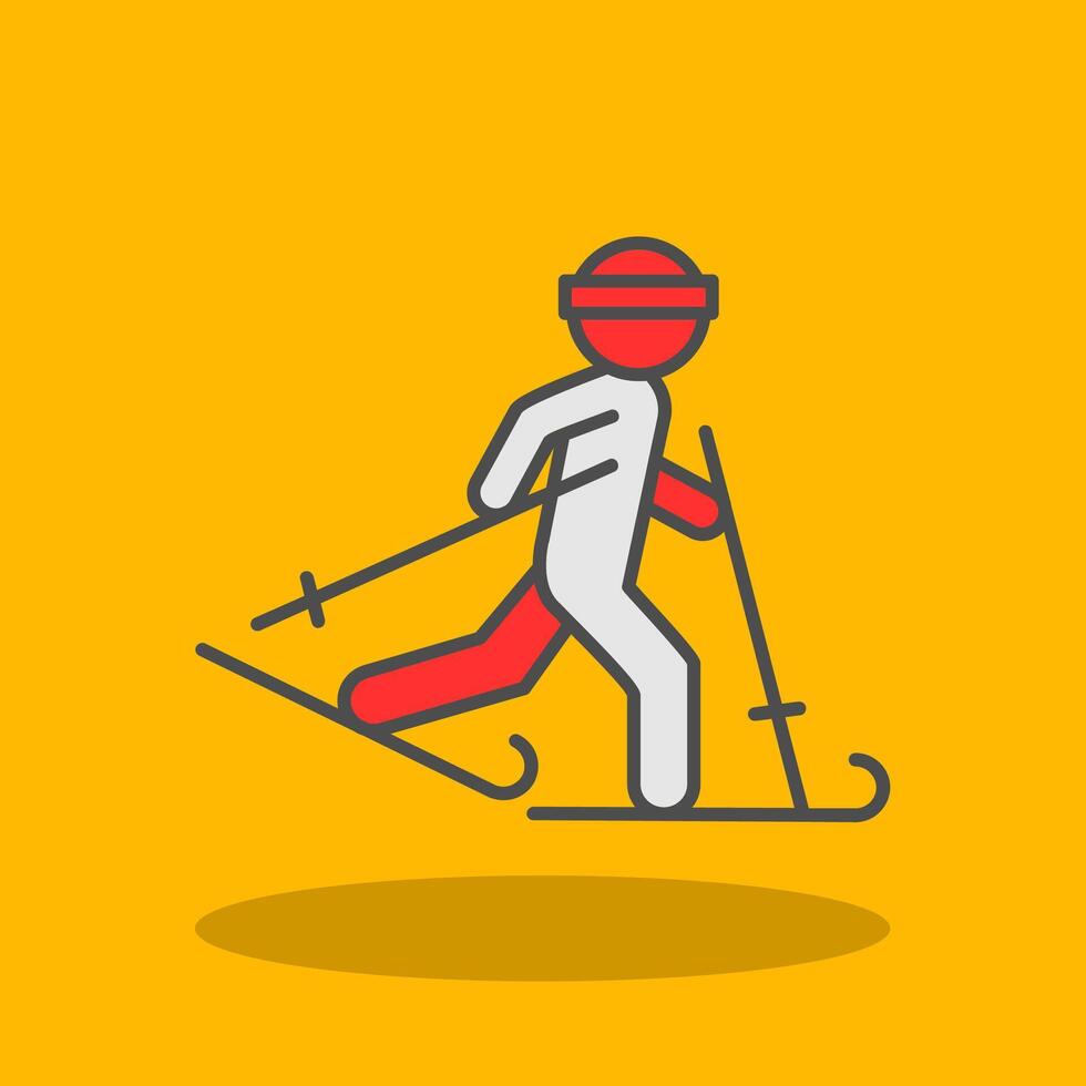 Ski Filled Shadow Icon vector